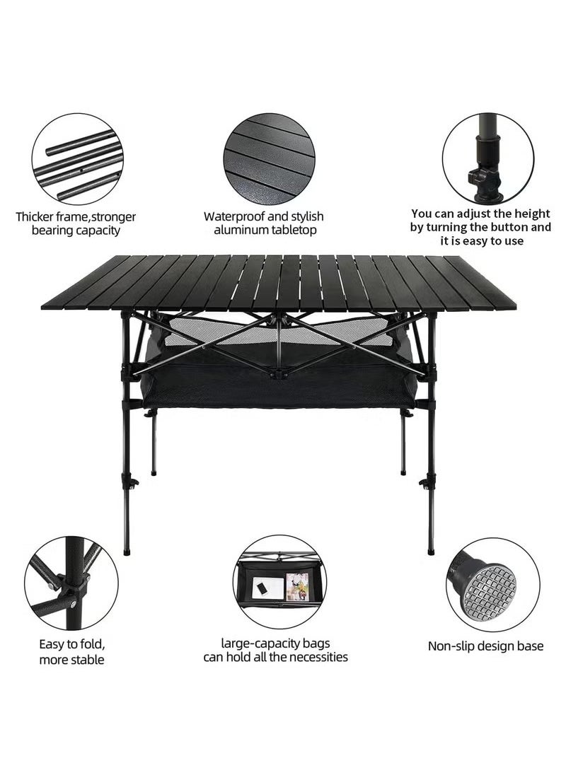 Camping Table Folding Outdoor Table with Adjustable Height, Large Storage Bag and Carrying Bag, Portable Aluminum Table for Indoor & Outdoor Picnic BBQ Backyards Beach - pzsku/Z9C2B81BC3EAF8203FF48Z/45/_/1736234442/49ec8235-1bd9-47f5-b9a0-ccaca5766f0e