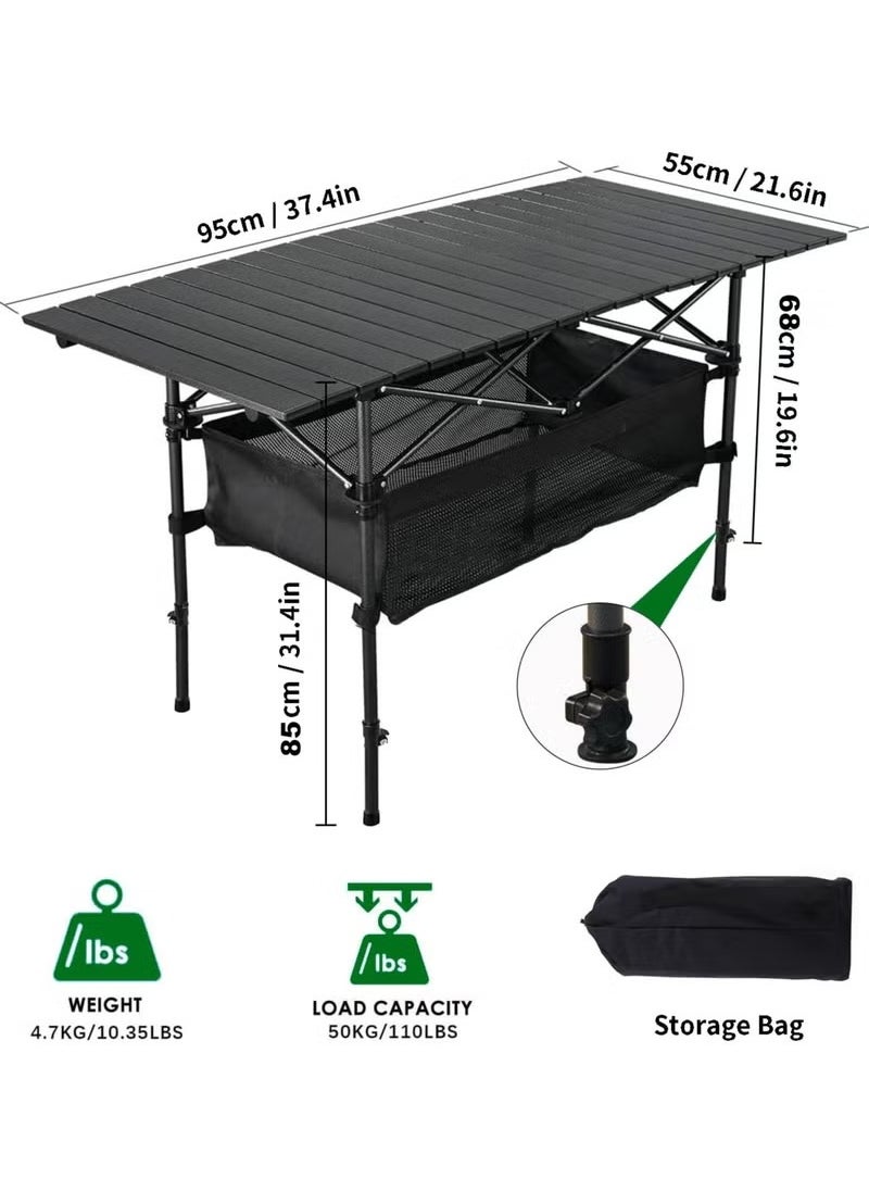 Camping Table Folding Outdoor Table with Adjustable Height, Large Storage Bag and Carrying Bag, Portable Aluminum Table for Indoor & Outdoor Picnic BBQ Backyards Beach - pzsku/Z9C2B81BC3EAF8203FF48Z/45/_/1736234445/0c2cd450-3648-4ad8-83d6-f36dbbfcdd94