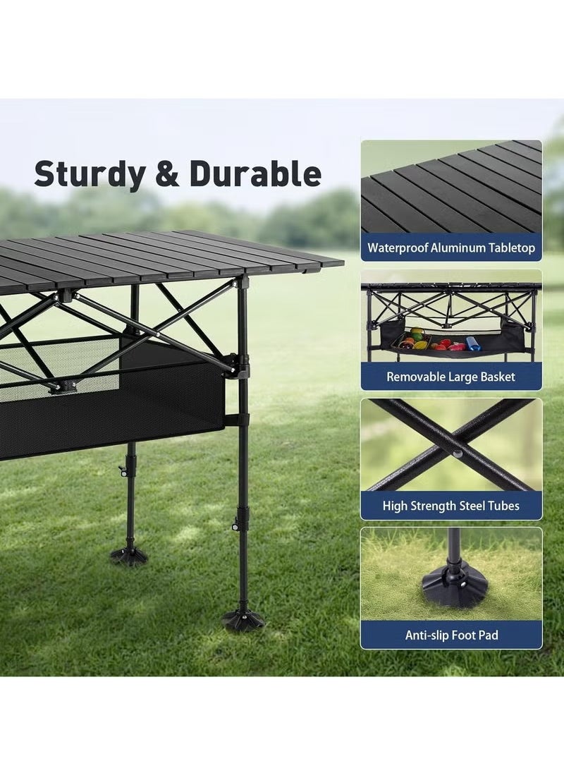 Camping Table Folding Outdoor Table with Adjustable Height, Large Storage Bag and Carrying Bag, Portable Aluminum Table for Indoor & Outdoor Picnic BBQ Backyards Beach - pzsku/Z9C2B81BC3EAF8203FF48Z/45/_/1736234459/438f05d9-9781-4a97-a214-78f05e7c5099