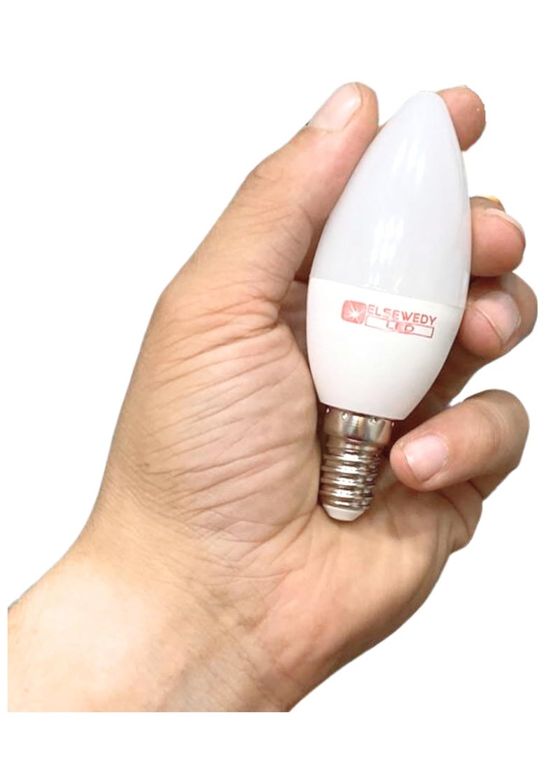 El Sewedy ELSEWEDY Classic LED Bulb, 6 Watt, 3 Pieces, E14 (Candle, warm) - Image 4