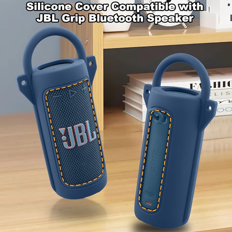 كو2كريا حافظة سيليكونية من لسماعة JBL Grip المحمولة البلوتوث، غطاء واقي خفيف جدًا مع خطاف وحزام للكتف. - Image 3