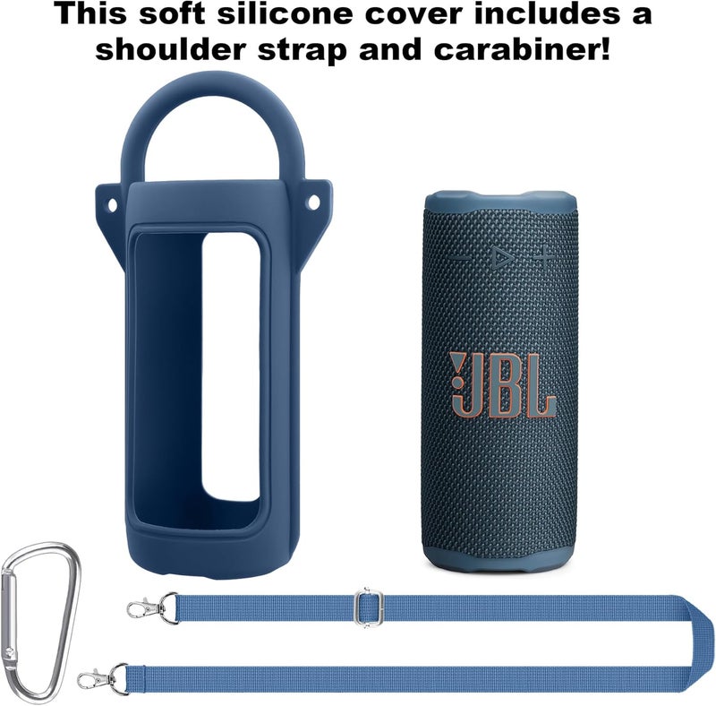 كو2كريا حافظة سيليكونية من لسماعة JBL Grip المحمولة البلوتوث، غطاء واقي خفيف جدًا مع خطاف وحزام للكتف. - Image 2