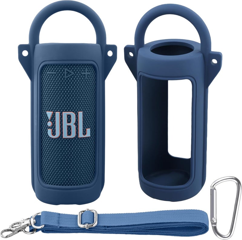 كو2كريا حافظة سيليكونية من لسماعة JBL Grip المحمولة البلوتوث، غطاء واقي خفيف جدًا مع خطاف وحزام للكتف. - Image 1