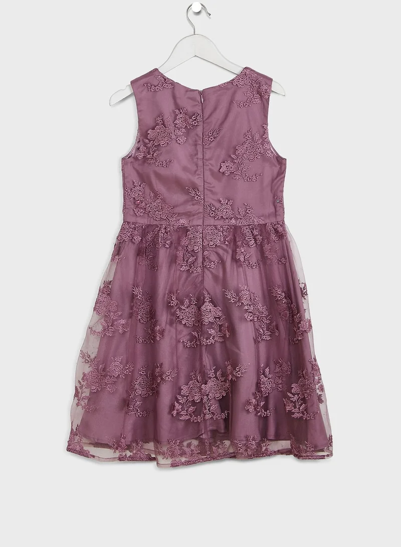 Chi Chi London Girls Kids Floral Embroidered Dress