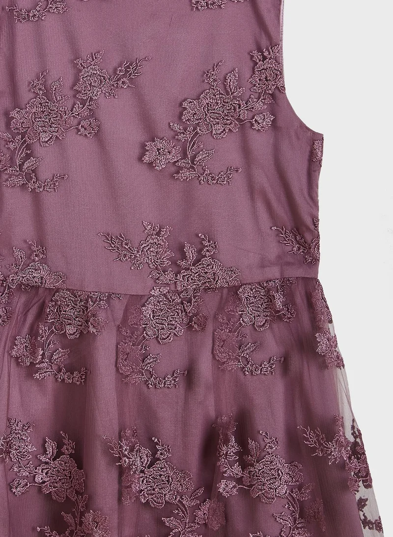 Chi Chi London Girls Kids Floral Embroidered Dress