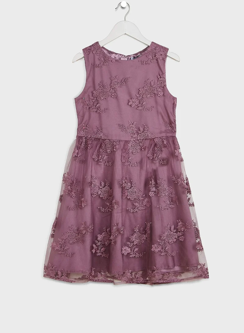 Chi Chi London Girls Kids Floral Embroidered Dress