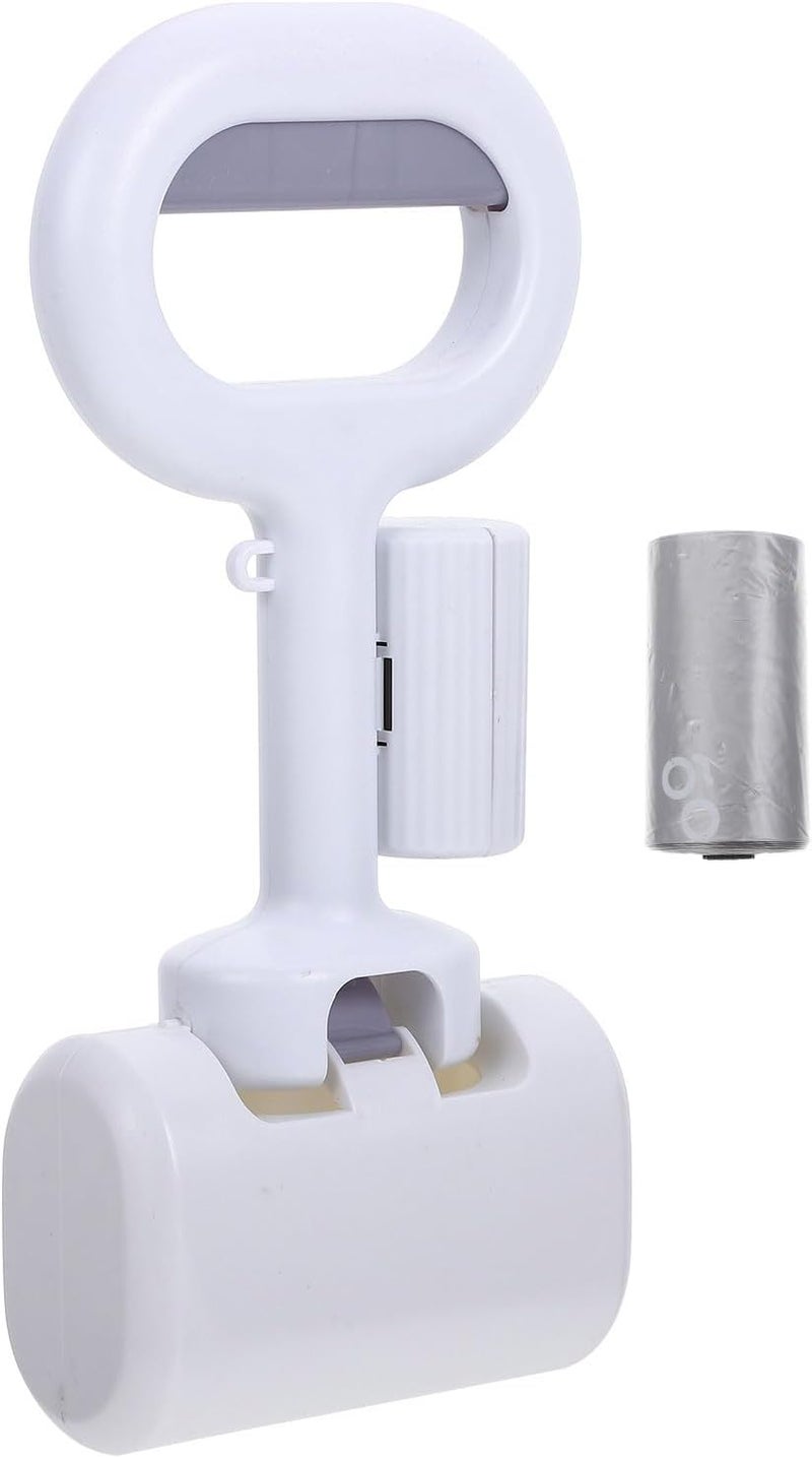 Scratch resistant HOMSFOU Dog Poop Scooper 12 Ivory White Poop Bags Convenient Household Pet Waste Removal Outdoor Use Leakproof sealed - Image 1