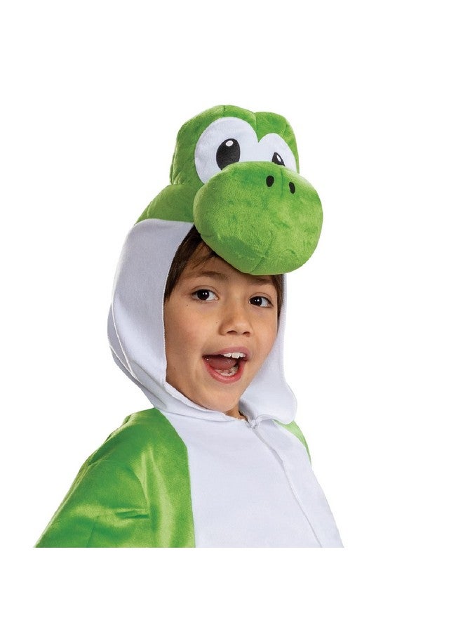 Disguise Yoshi Costume Hooded Jumpsuit, Official Super Mario Character Costume for Kids, Size (4-6) - Image 2