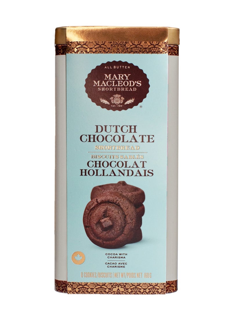 Mary Macleod's Shortbread Canister Tin of All-Butter  Dutch Chocolate Shortbread Cookies, 160g  - Image 1