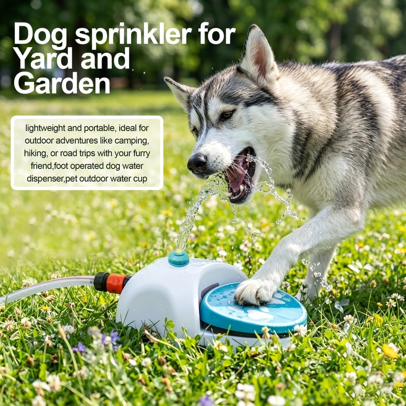Pet Pedal Water Dispenser, Blue and White - Image 4