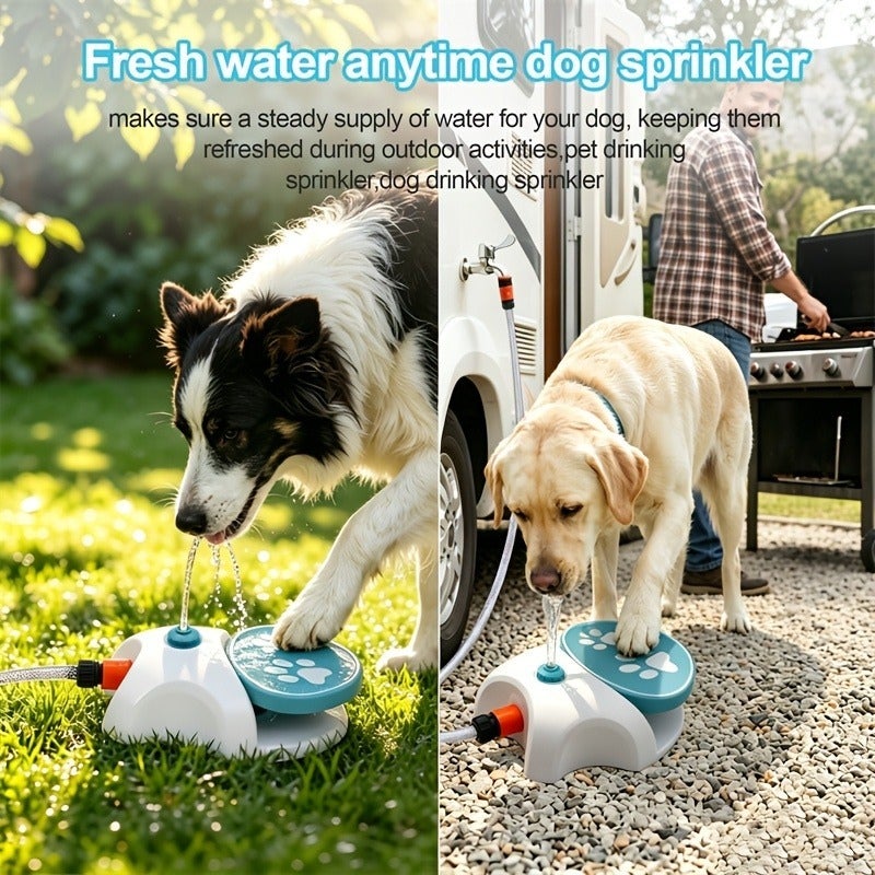 Pet Pedal Water Dispenser, Blue and White - Image 3