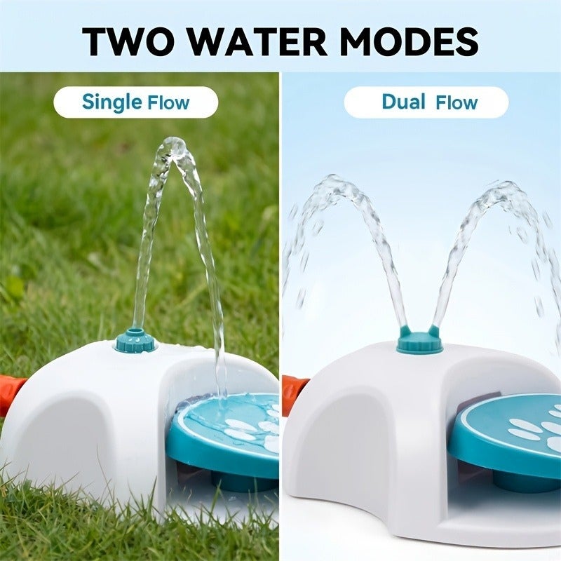 Pet Pedal Water Dispenser, Blue and White - Image 1
