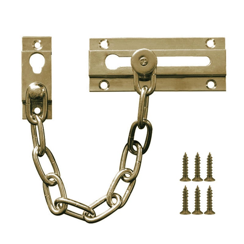 Siwil Security Door Lock Chain Heavy-Duty, Long Chain & Solid Brass with Antique Finished, Strong and Rust-Resistant Chain Locks Guard (Antique) - Image 1