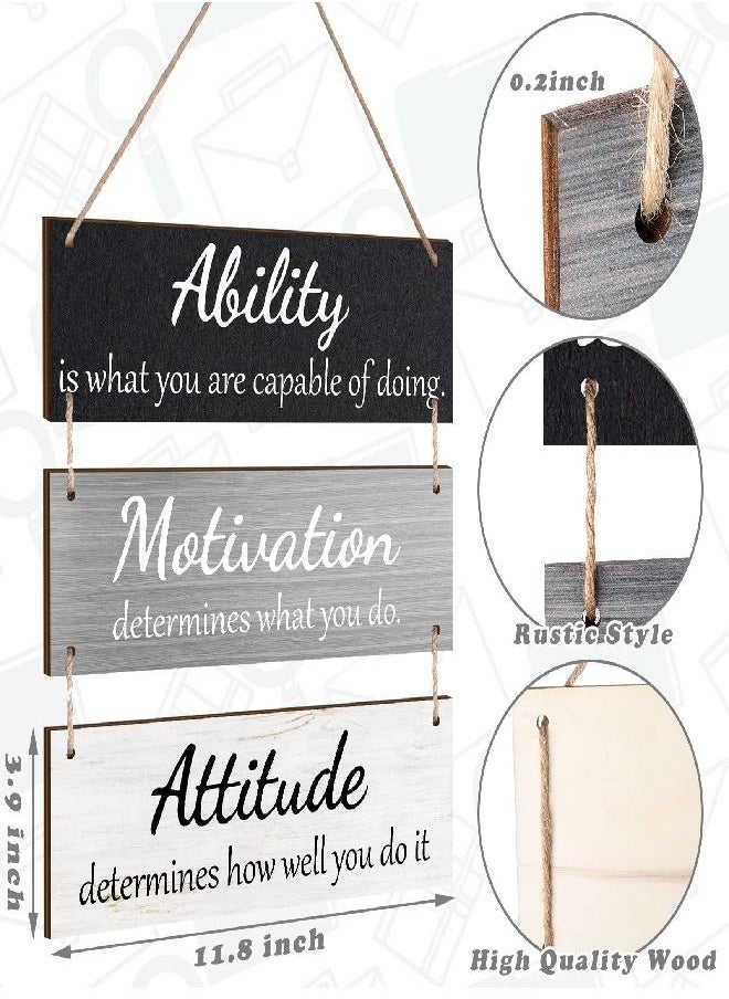 Jetec - Office Wall Decor Inspirational Rustic Wall Decor Office Decor Motivational Wall Plaques with Sayings Wooden Wall Hangings Ability Sign Bathroom Decor for Home Office Wall Art (Simple Color) - Image 1