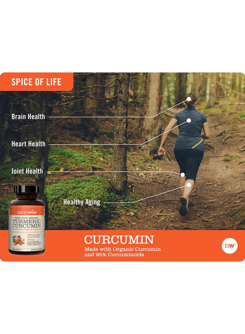 NatureWise الكركمين العضوي من الكركمين، 180 كبسولة نباتية - Image 4