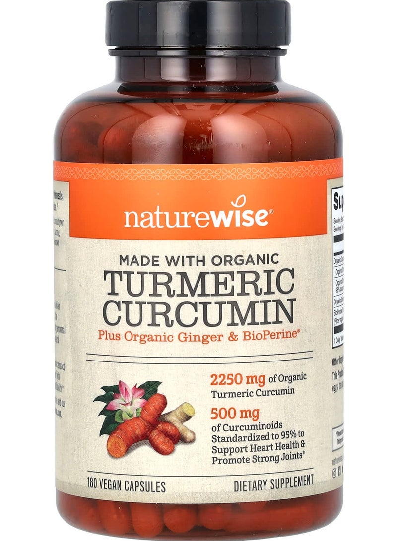 NatureWise الكركمين العضوي من الكركمين، 180 كبسولة نباتية - Image 1