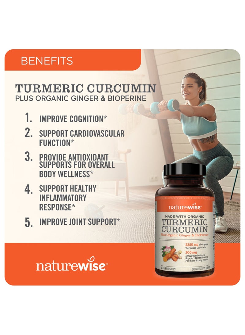 NatureWise الكركمين العضوي من الكركمين، 180 كبسولة نباتية - Image 3