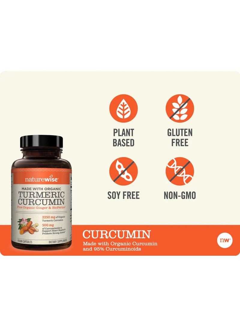 NatureWise الكركمين العضوي من الكركمين، 180 كبسولة نباتية - Image 5
