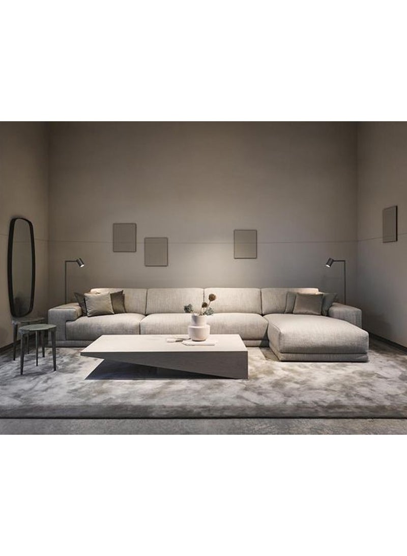 Betak Swedish Wood and Linen L-Shape Sofa - Beige - Image 1