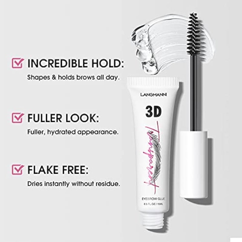 Brow Gel, Eyebrow Gel, Waterproof Brow Gel Clear, Transparent Sweat-Proof Smudgeproof Brow Fix Gel Natural Look Eyebrow Styling Repair Make-Up, Eye Brow Gel for Natural Eyebrow Styling - Image 2