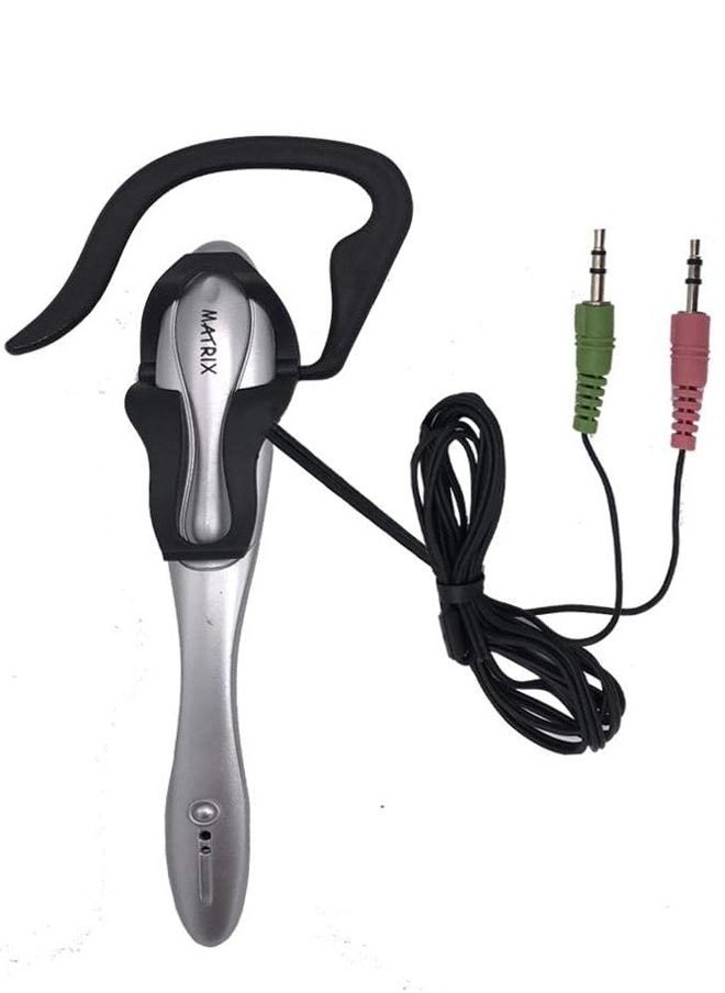 MATRIX - Wired Single Sided Headset with Microphone for PC and Laptop - Black - Image 1