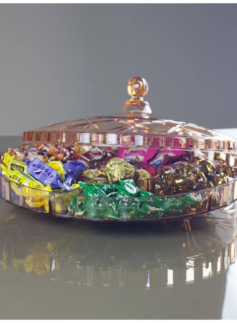 Acrylic divided snack plate/bonbonniere with lid - Image 5