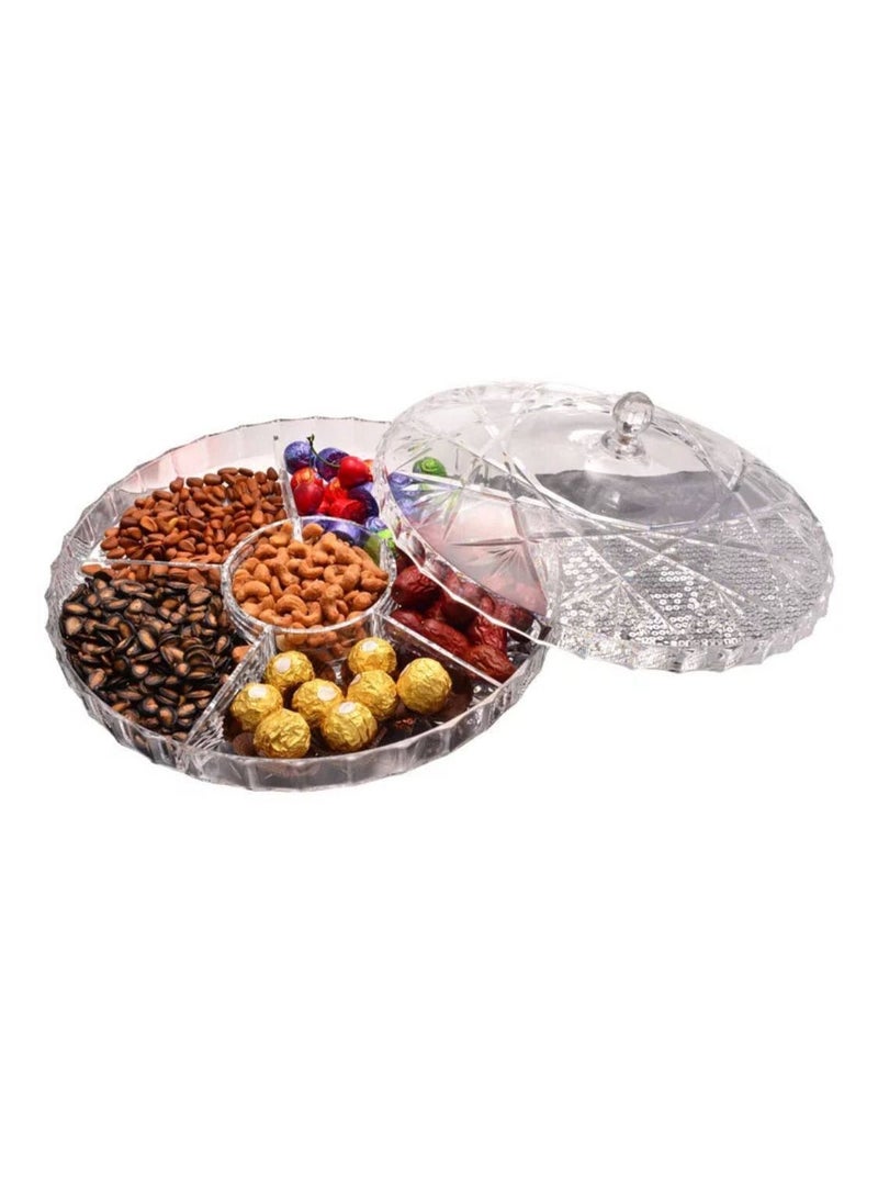 Acrylic divided snack plate/bonbonniere with lid - Image 4