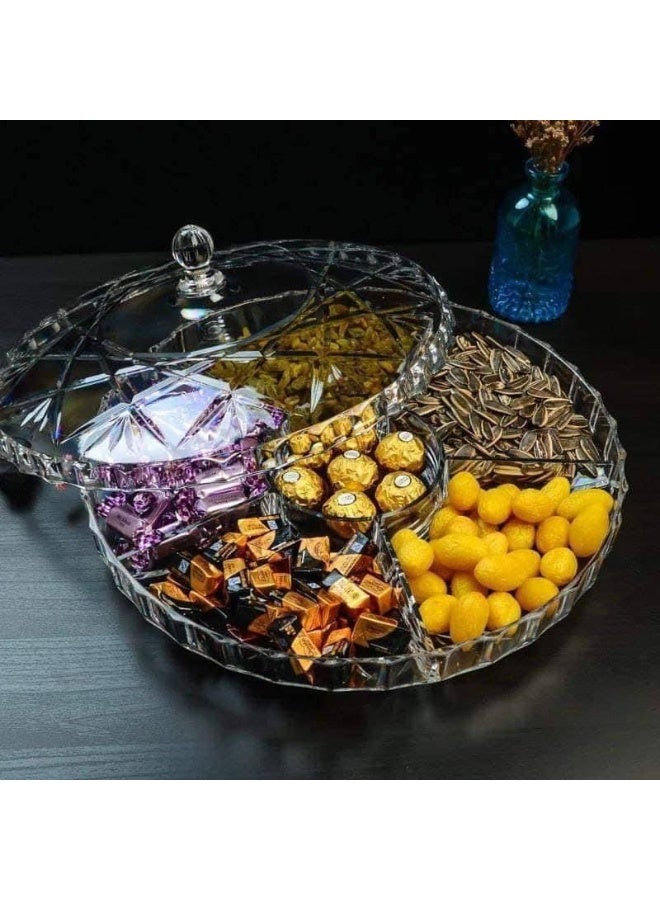 Acrylic divided snack plate/bonbonniere with lid - Image 2