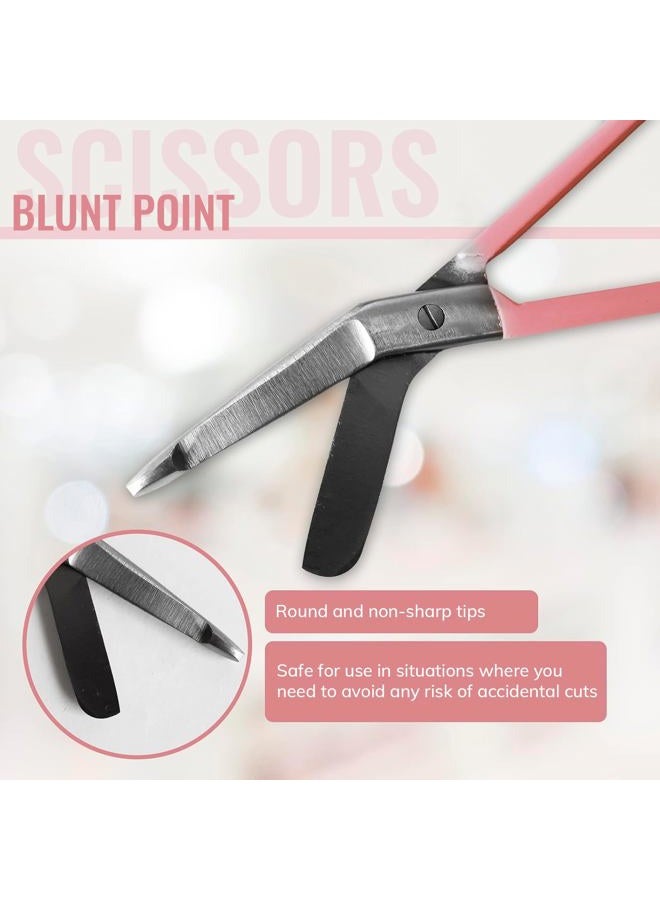 JJ LMS Sick Scissors - Blunt Tip Scissors - Stainless Steel - Design - Distinctive Keyring (Pink Keyring) - Image 3