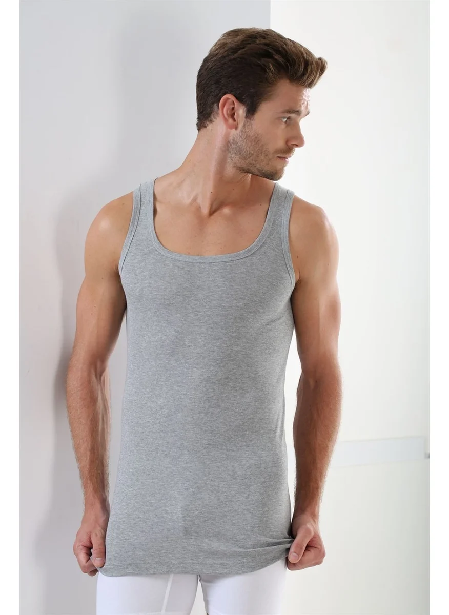 Arma Yıldız Men's Sports Undershirt Gray Rib 100% Cotton