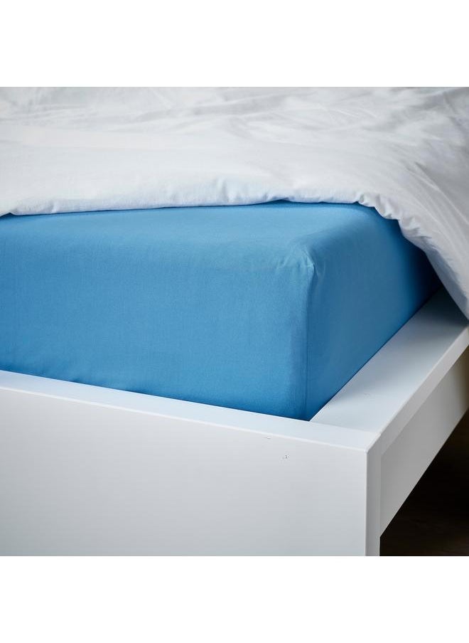 Generic Fitted sheet, blue, 90x200 cm  - Image 4