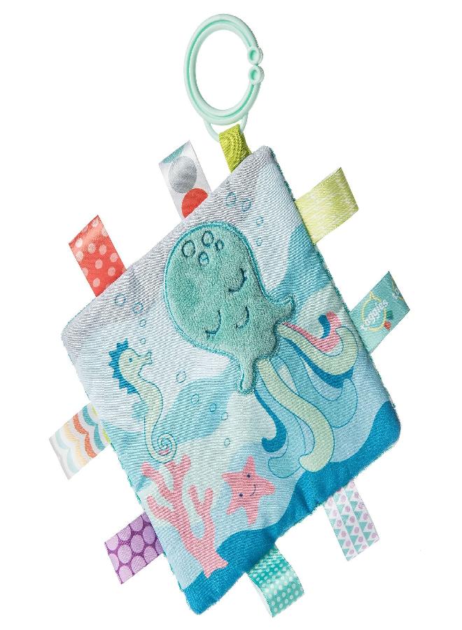 Taggies Mary Meyer Taggies Crinkle Me Toy with Baby Paper & Squeaker, 6.5 X 6.5, Sleepy Seas Octopus - Image 5