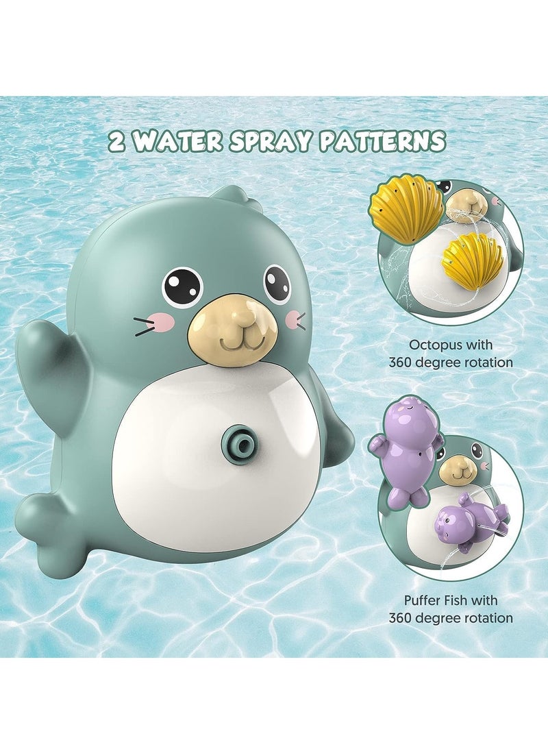 SYOSI - Baby Bath Toys Spray Water Bath Toy, Waterproof Sprinkler Bathtub Shower Toys for Toddlers, Floating Swimming Paddling Pool Bathroom Toy Gift for kids Bath Time for 1 2 3 Year Old Boys Girls - Image 1