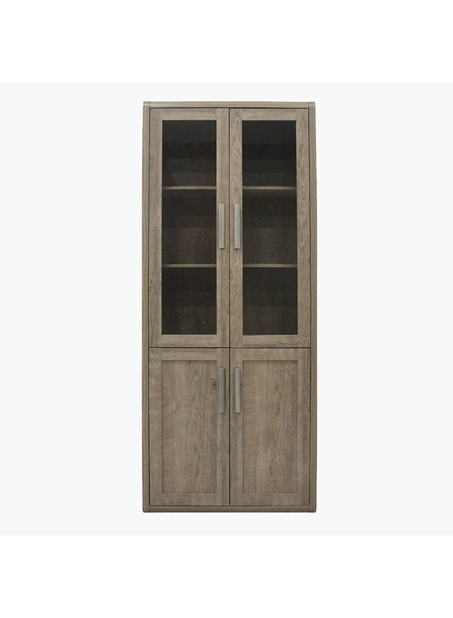 Home Box Curvy Bookcase With 2 Glass Doors 40 x 200 x 80.8 cm - Image 3