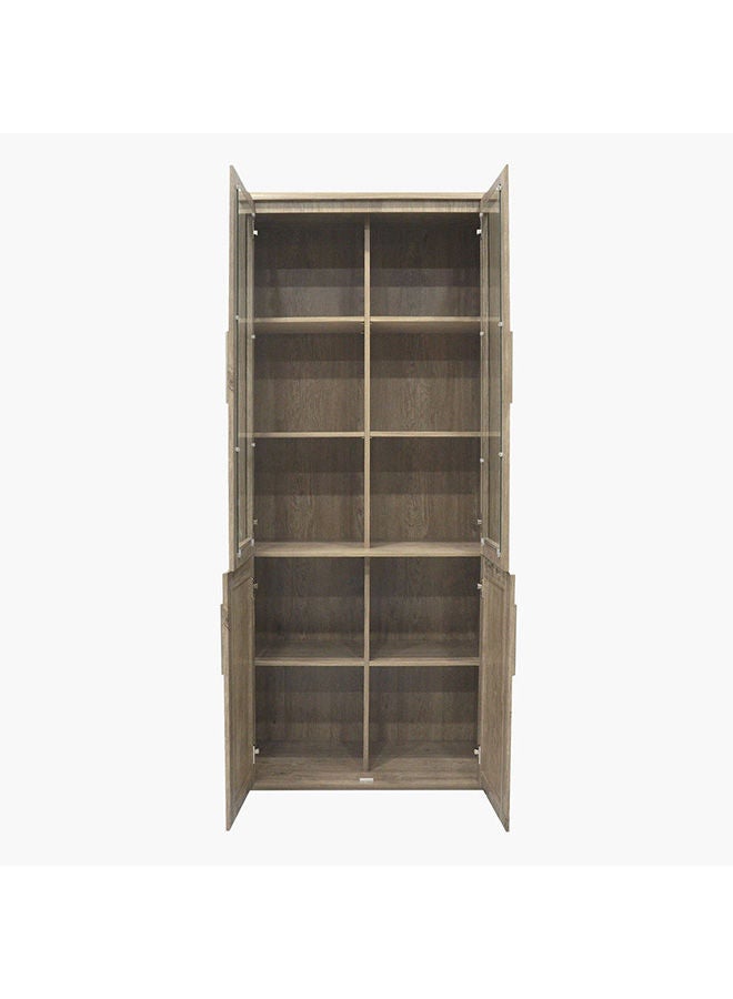 Home Box Curvy Bookcase With 2 Glass Doors 40 x 200 x 80.8 cm - Image 4