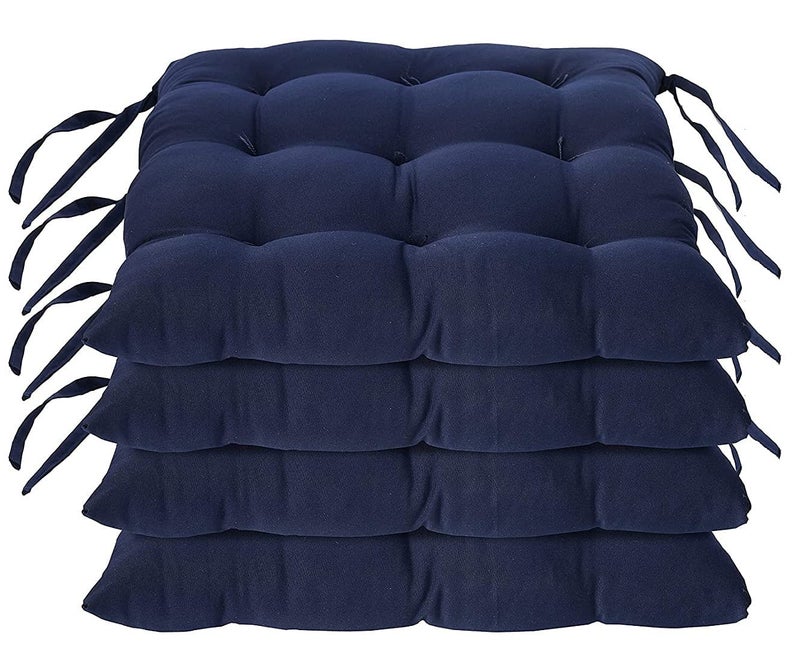 HANUMANT Microfiber Chair Cushion Seat Pad with Ties Use for Home Chair Bookstore Library Cafe Car Office Blue 5