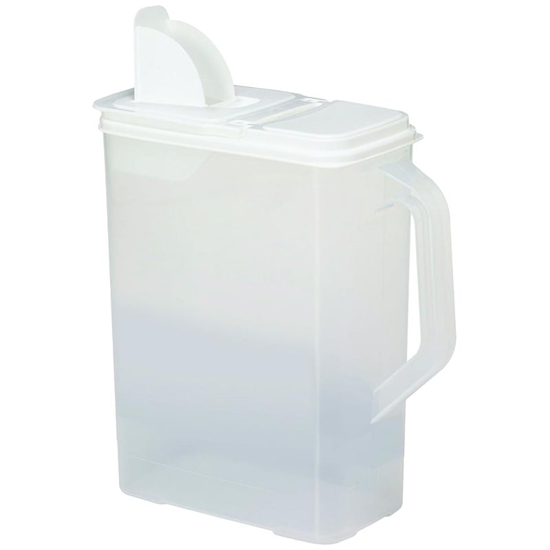 Buddeez Bulk Food Storage Container - 8 Quart All Purpose Clear & Large Pantry and Kitchen Organization and Storage - Cereal, Flour, Sugar, Rice Dispenser, EZ Grip Handle, EZ Pour Spout (White Lid) - Image 1