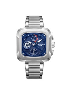 Lee Cooper ساعة لي كوبر للرجال، شاشة متعددة الوظائف وحزام معدني - LC08013.390، فضي  - Image 1