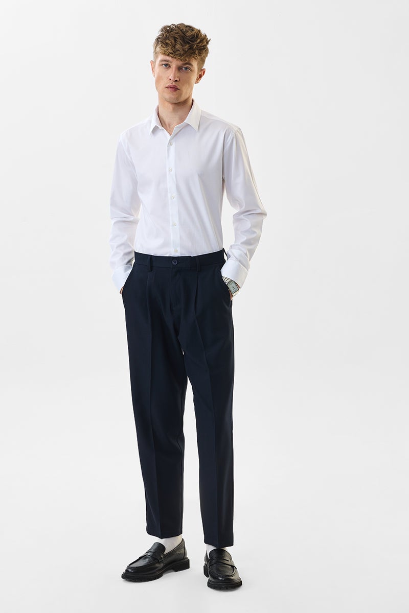 سنيتش قميص أبيض فاخر بقصة ضيقة ومرنة - Image 3