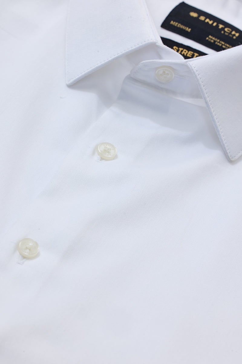 SNITCH Slim Fit Stretch White Luxe Shirt - Image 2