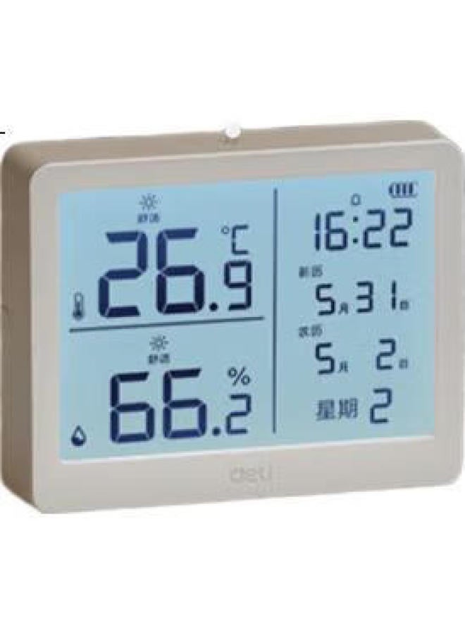 Deli Indoor Temperature And Humidity Meter, Lcd Electronic Thermometer And Hygrometer, Gift For Elderly And Children, Birthday Present With Alarm Function, Baby Room And Office Supplies, White Le503-Wh - Image 2
