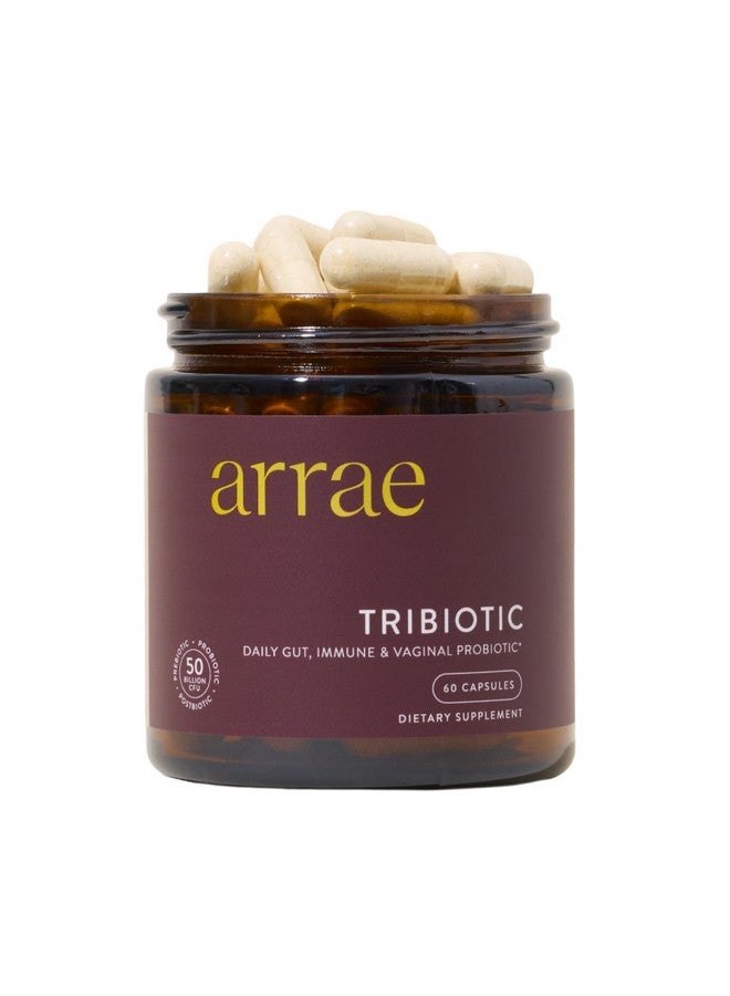 Arrae Tribiotic, Probiotics for Women, Support for Vaginal pH Balance, Gut, Immune, and Feminine Health, Prebiotics, Probiotics, Postbiotics, 60 Count - Image 1