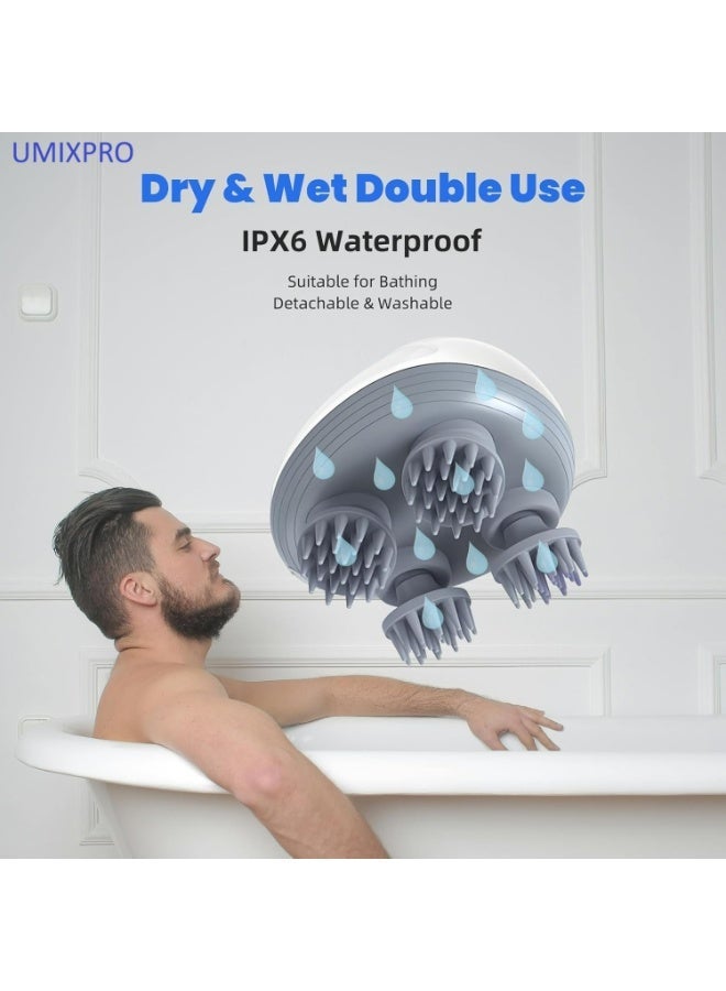 UMIXPRO Electric Head Scalp Massager, 4 Detachable Claws, 3 Speeds, IPX6 Waterproof, Rechargeable for Hair Growth, Stress & Body Relaxation - Image 2