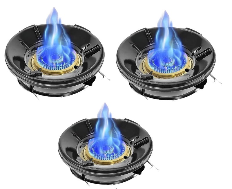ARRM Black Gas Saver Ring Stand EnergySaving Stove Ring for Efficient Cooking and Gas ConsumptionChula BurnerGas Saver Jali Ring Fire Windproof Energy StandPack of 1 3 Black - Image 1