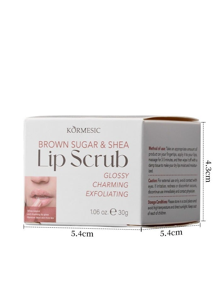 Kormesic سكر بني مقشر شفاه بزبدة الشيا 30غ - مغذي ومقشر - Image 2