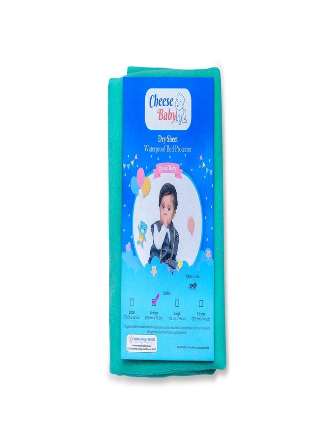 cheesebaby - Baby Drysheet Bed Protector (L -140cm x 100 cm, SEA Green) - Image 1