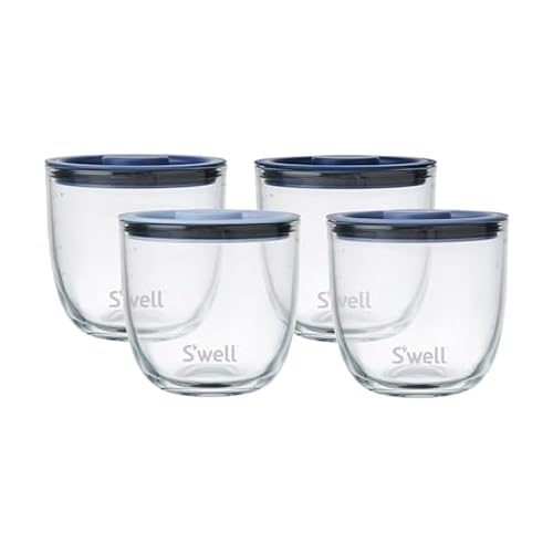 S'well Swell 16oz Glass Prep Bowl Set of 4 For Easy Meal Prep Coastal Blues Made From Durable Tempered Glass - Image 1