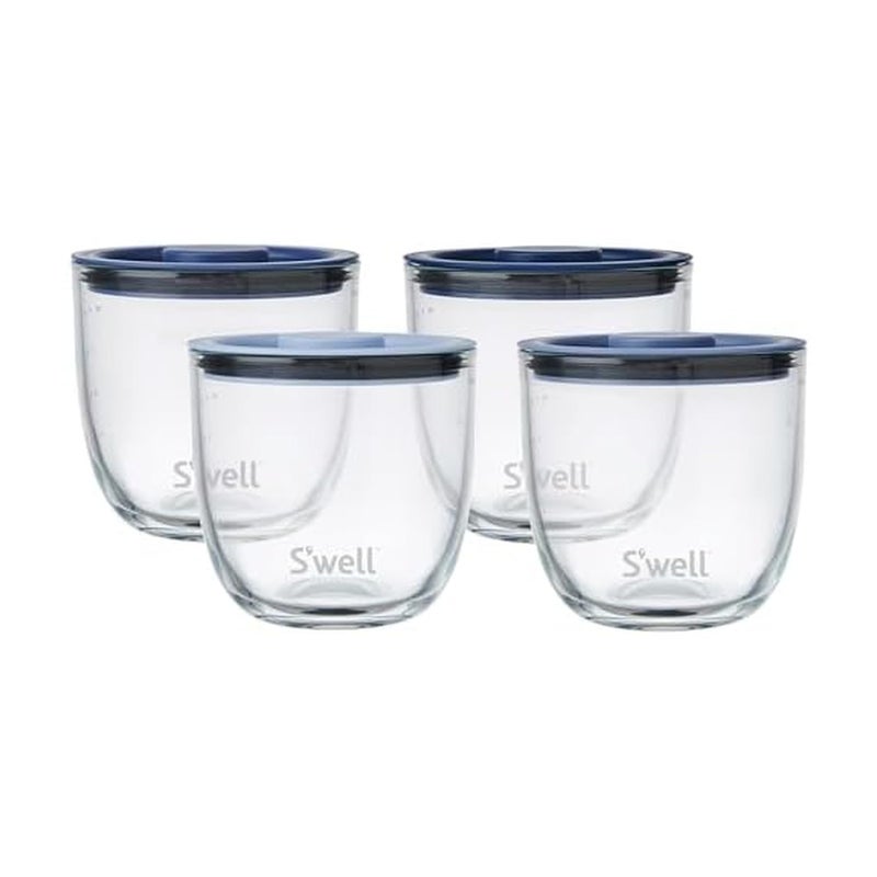 S'well Swell 16oz Glass Prep Bowl Set of 4 For Easy Meal Prep Coastal Blues Made From Durable Tempered Glass - Image 2