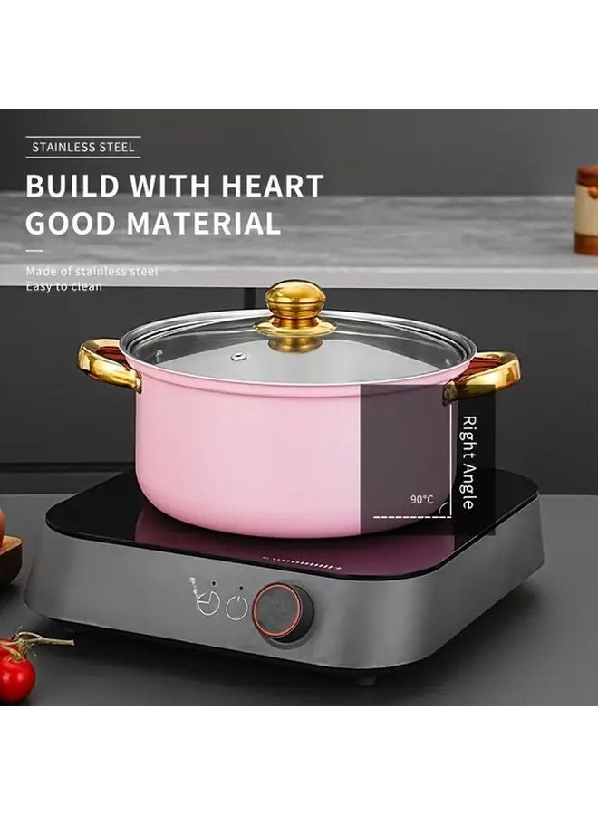 Orange 6 Piece Non Stick Cookware Set Pots Pans With Lids - Image 5