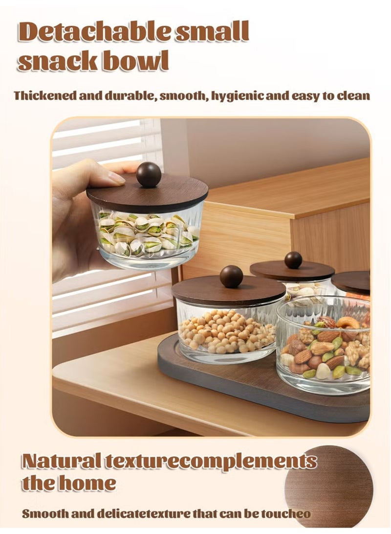 Vonqu Wood Grain Glass Fruit Plate – Versatile Serving Tray for Dried Fruits, Nuts, Candy, Cookies, Chips, and Party Snacks - Image 5